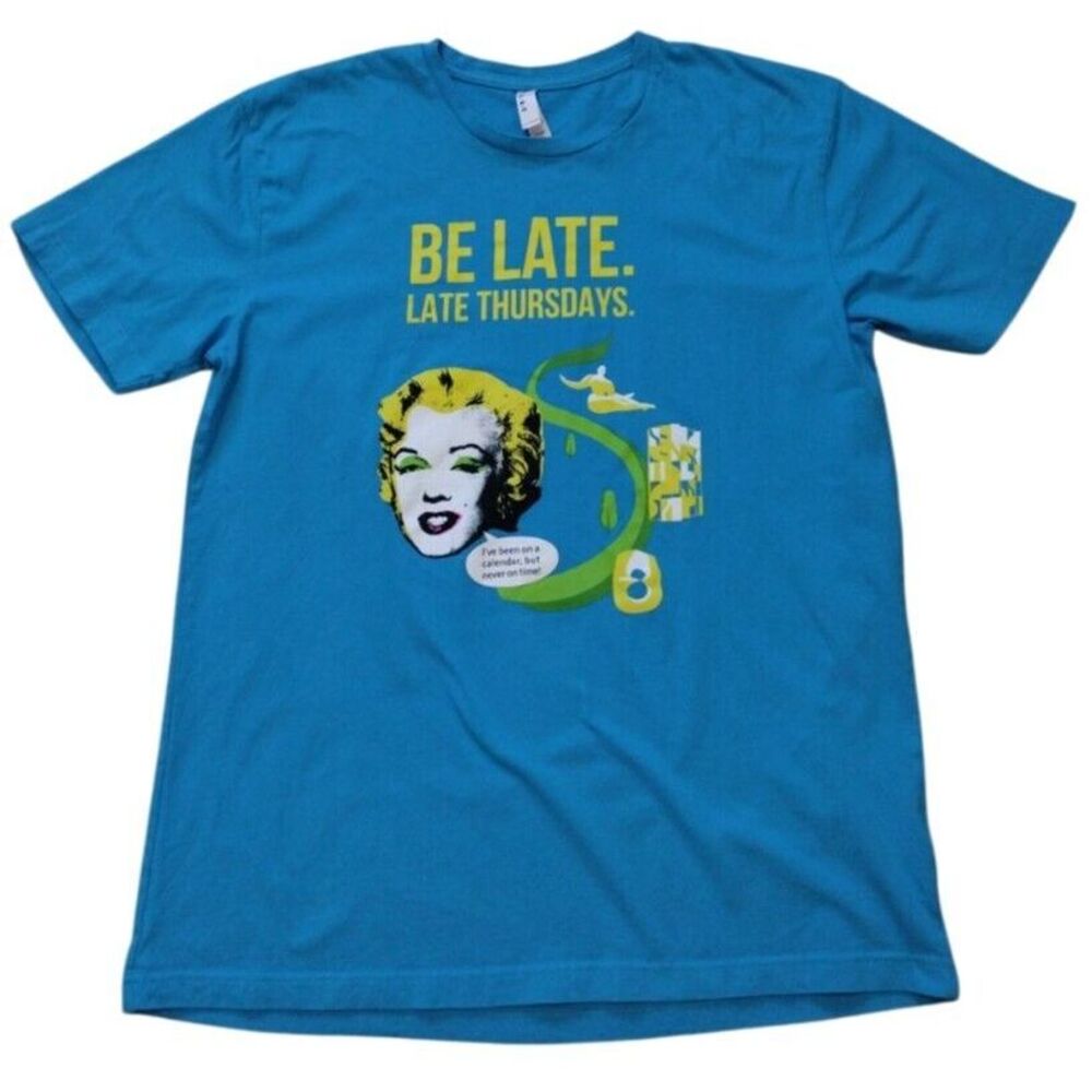 Live And Tell T Shirt Men L Blue Princeton Art Museum "Be Late Thursday" 2021‎